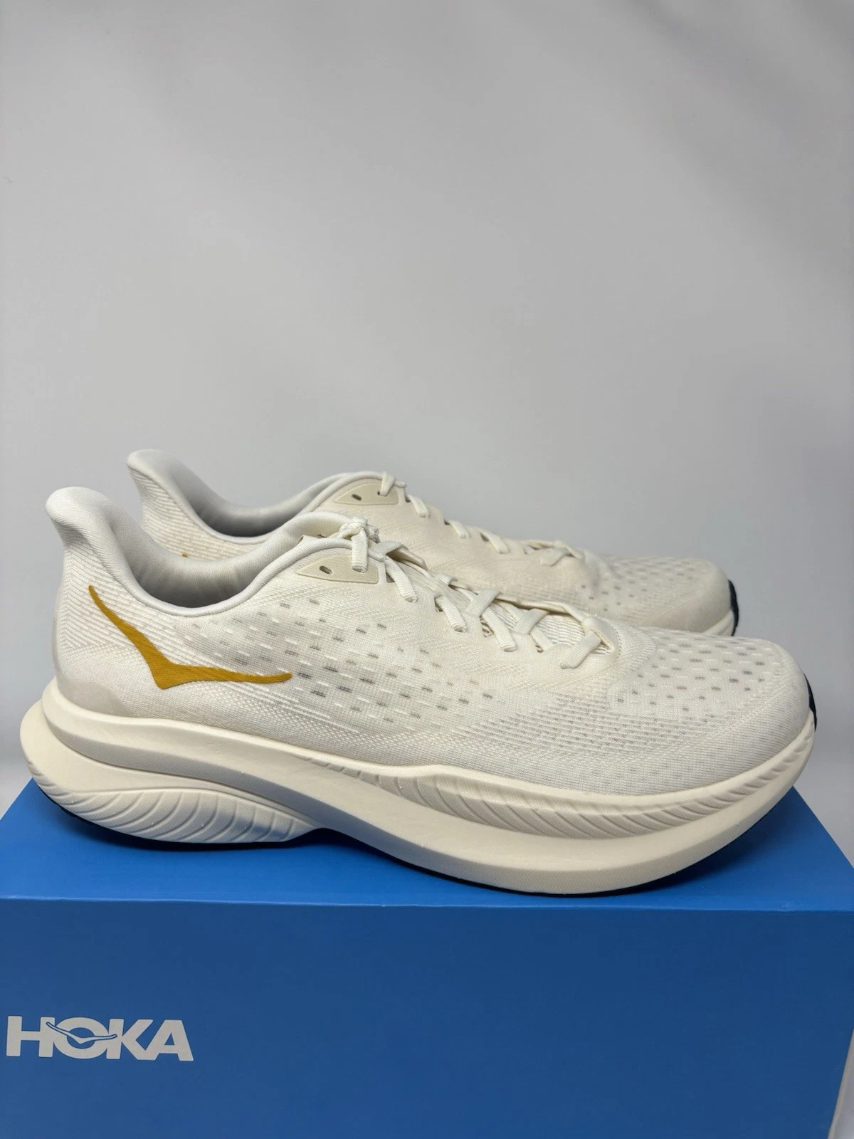 Hoka One One Mach 6 LA Alabaster Oat Milk 1164032-ALK White Running Men's Size