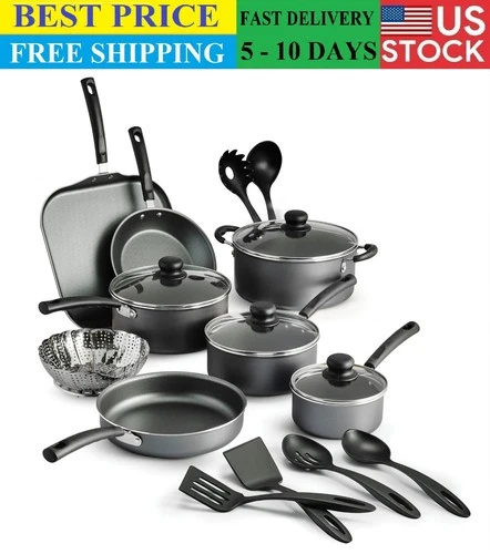 Tramontina Primaware 18 Piece Non-stick Cookware Set, Steel Gray