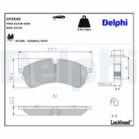Delphi Bremsbelagsatz Scheibenbremse LP3545 FüR Scb Vw California Man Tge Camper