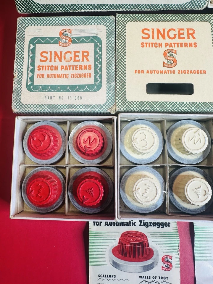 Ziguezague Singer 221 peso pena 161102 com conjunto completo de padrões de ponto BOM!! - Imagem 2 de 4