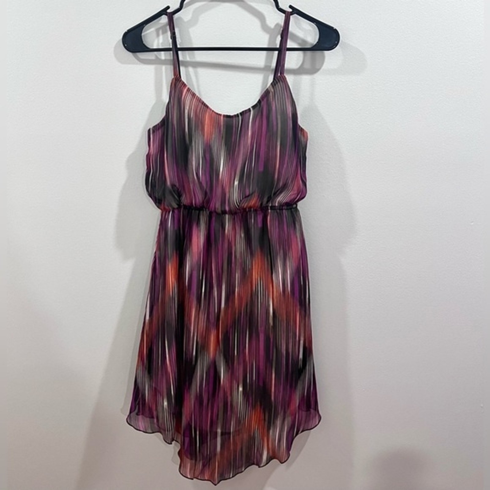Ruby Rox magenta abstract print chiffon sundress … - image 4