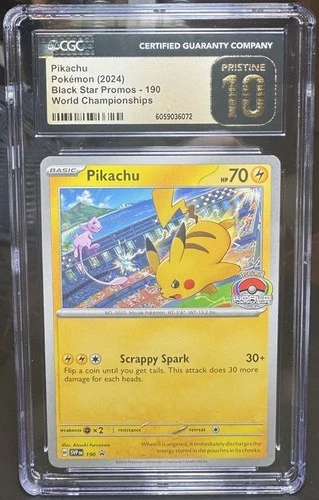 Pokemon TCG Pikachu 190 Sv: Scarlet & Violet Promo Regular Card CGC 10 PRISTINE