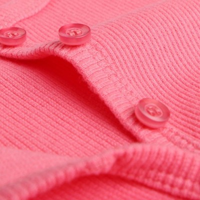 Damen Langarm Einfarbig Oberteil Freizeit Knopfleiste Faden Polyester Material