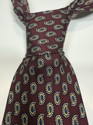 Andhurst Silk Tie Made USA Burgundy Paisley Classic Necktie Mens Vintage