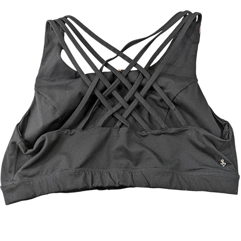 Torrid Low Impact Wireless Strappy Back Active Sports Bra Black Floral 3X 22-24 - Image 3 of 4