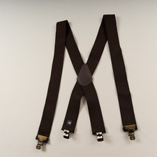CABELAS Utility Suspenders Brown 2 Elastic Adjustable Classic Heavy Duty Clip