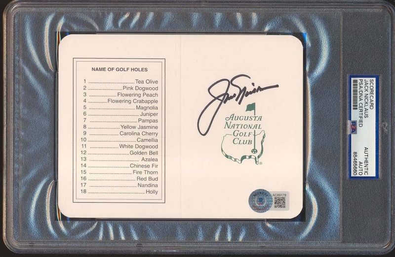 Jack Nicklaus Signed Auto Augusta National Gold Club Score Card PSA/DNA PR35