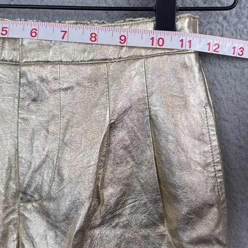 Zara Girls Metallic Gold Faux Leather Pants Made in Morocco Size 10 Edgy Kids - Picture 3 of 8