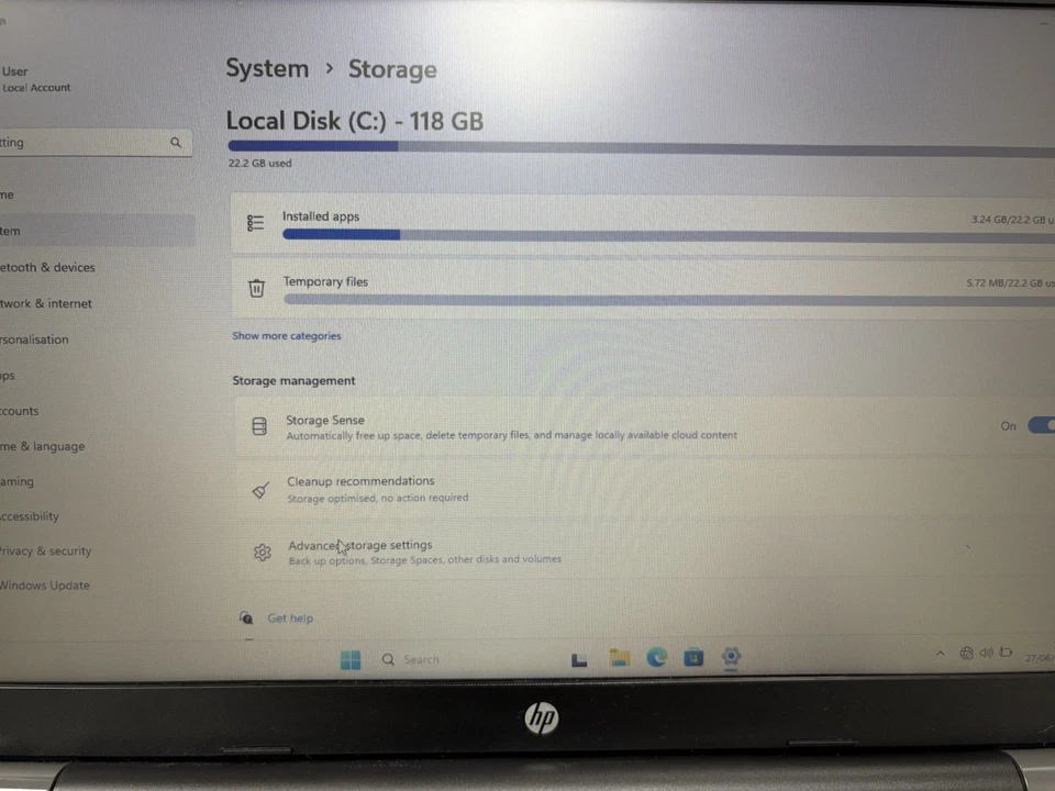HP Laptop Notebook 250 G6 Intel Core i5-7200u 8GB RAM 120GB WIN 11 READ 78% Batt - Image 3 of 4