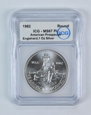 AMERICAN PROSPECTER 1オンスシルバー 1982 Engelhard 1 Oz Silver American Prospector MS67 PL ICG | eBay