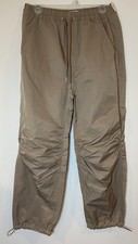 NWT Abercrombie  Fitch Pants Wide Leg Gathered Knee Bungee Hem Tan M New