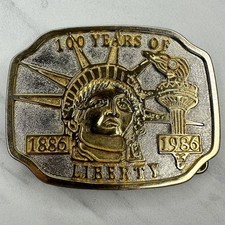 Vintage 100 Years of Liberty 1886 1986 Belt Buckle