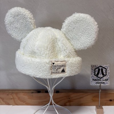 Tokyo Disney Resort Ohren Mickey flauschige Wintermütze Mütze weiß gebraucht ...