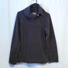 Avalanche Asymmetrical 1/4 Zip Womens Medium Fleece Pullover Heathered Gray Snap