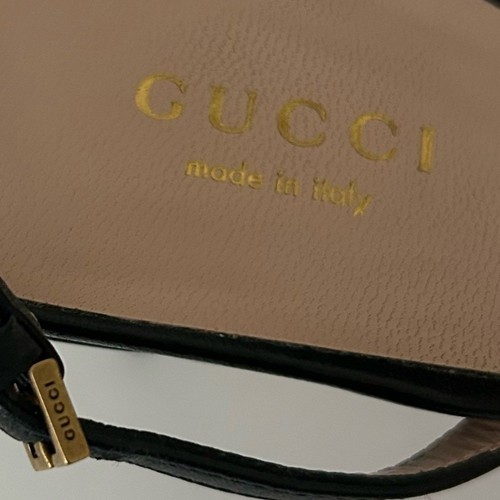 Gucci Victoria Classic Strappy Horsebit Black Leather Sandals Heels Shoes - 37 - Afbeelding 6 van 14