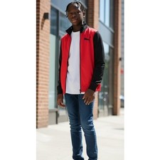 PUMA Red and Black Zip Front Dri Fit Stadium Jacket Boys Size 7