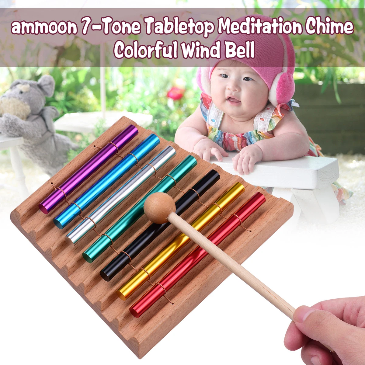 7 Tone Tabletop Chimes Meditation Chime Colorful Wind Bell D7D7 eBay
