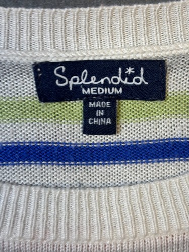 Splendid Crew Neck Long Sleeve Pullover Rayon Sweater Knitted Multi Plaid Sz M - Picture 7 of 11