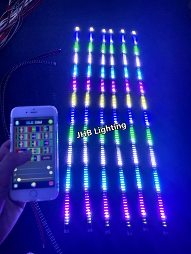 JHB 6PCS 4FT Set Brightest QUAD ROW APP Remote Chasing Flow LED Strips Lights - Imagen 14 de 22
