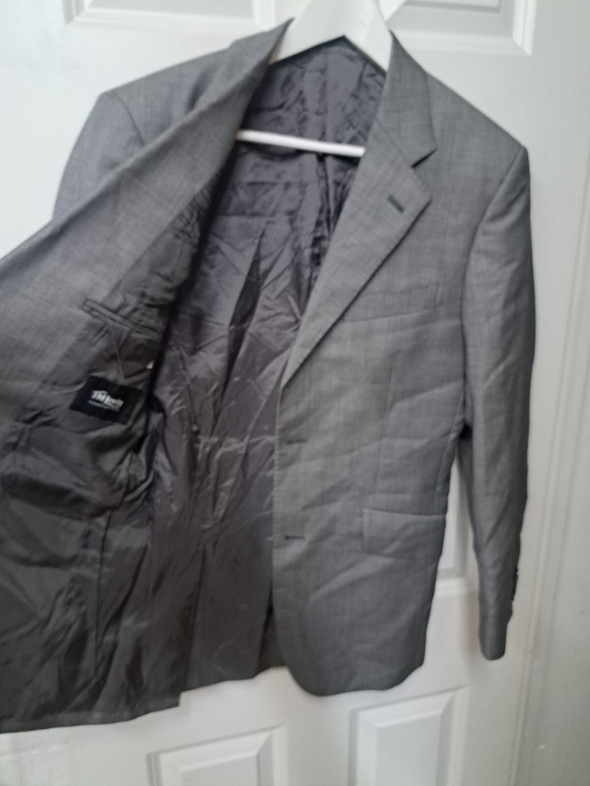 Tuta TM Lewin grigio antracite UK 36 corta Savile fila lana 2 pezzi London Jermyn.