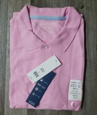 SADDLEBRED MENS COMFORT FLEX TAILORED FIT SHORT SLEEVE POLO SHIRT PINK SIZE L