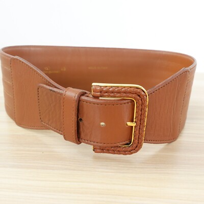 VALENTINO GARAVANI Belt 65‎ 26 XS Brown Corset Leather Cinch Boho Chunky ITALY VALENTINO GARAVANI Belt 65 26 XS Brown Corset Leather Cinch  main image 2