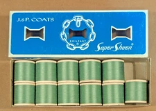 Vintage JP Coats Mercerized Boilfast Super Sheen Sewing Thread 11 Spools NOS