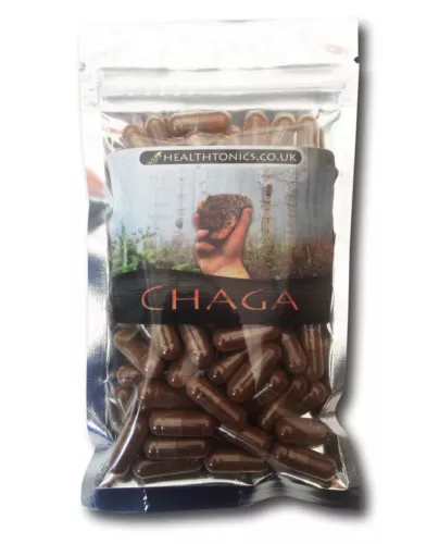  Chaga Mushroom Extract  10:1  Vegetarian Capsules 200mg Polysaccharides.