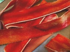 velvet hand dyed 7/8" rayon 1yd on bias blood orange trim ribbon made in USA