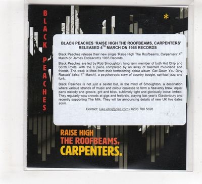 (HF278) Black Peaches, Raise High The Roofbeams Carpenters - DJ CD