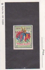 France WWI 1914-1915 Six Allied Flags Vignette Military Heritage Poster Stamp