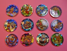 Pogs Slammers * Misc 12 Plastic Girl Slammers * Unused * Lot 1 * All Bears Cute