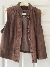 1980’s Ladies Short Waistcoat. Dark Brown. Size 12 (40).
