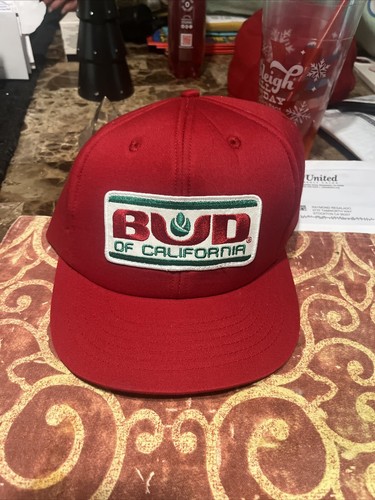Vtg Bud Of California Patch Cap K-Products Logo Farmer Foam Snapback Trucker Hat