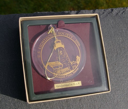 Pemaquid Point Maine U.S. Lighthouse Society 2006 3" Plastic Barlow Ornament - Picture 3 of 7