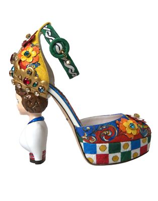Dolce & Gabbana Multicolor Carretto Embellished Sandals
