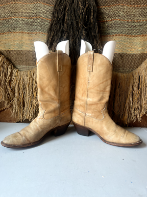 Dingo Mens Size 9 D Cream Leather Western Cowboy Boots | eBay display picture 3