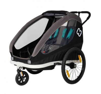 hamax Kinderfahrradanhänger  Traveller Grey/Black/Blue transport baby kinder