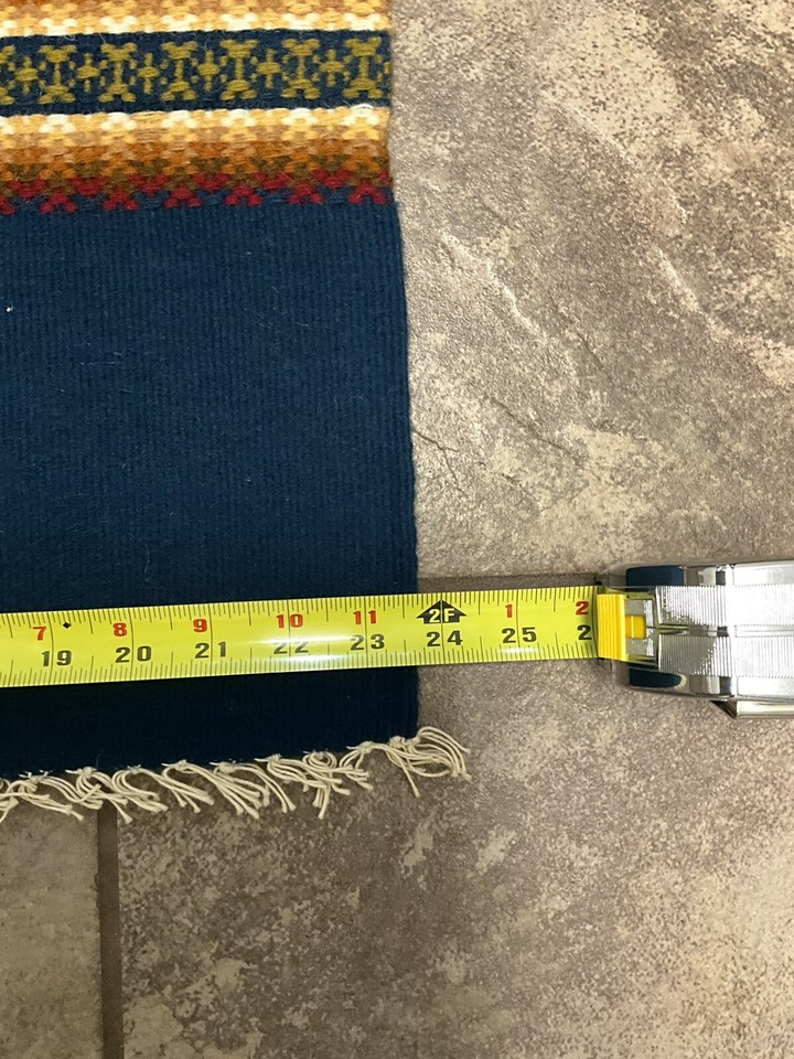 Antique Hand Woven Swedish Wool Table Runner / Rug / Curtain/ Wall Art