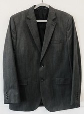 Stafford Essentials Blazer Men 42R Gray 2 Buttton Sport Coat Faux Pockets Lined