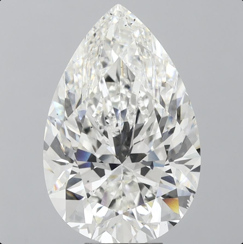 10 CT Pear Lab Grown Diamond For Engagement Ring