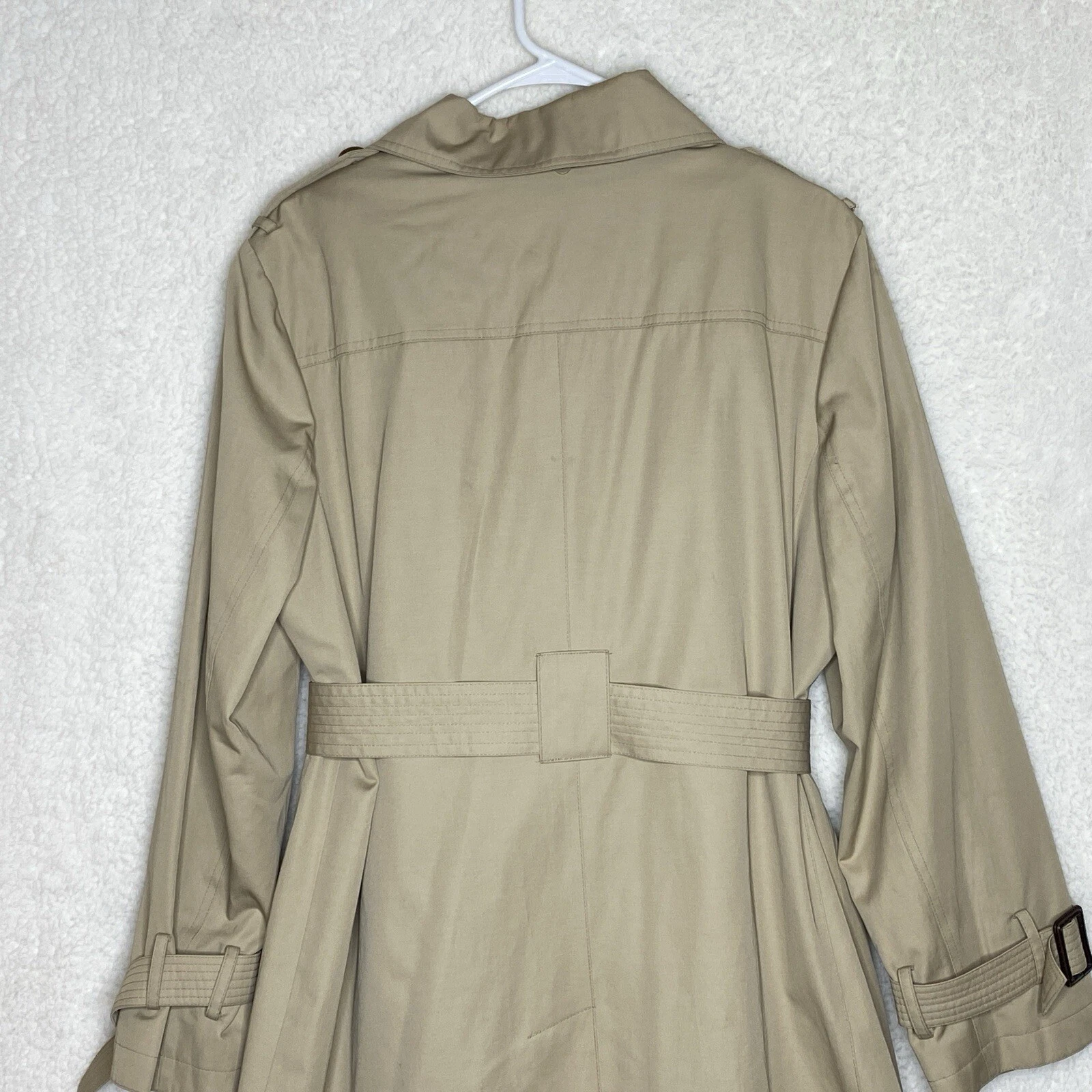 Cappotto trench Michael Kors marrone doppiopetto fodera cappuccio rimovibile donna XL