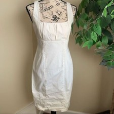 Calvin Klein Cotton Sleeveless Sheath Dress White Sz 2