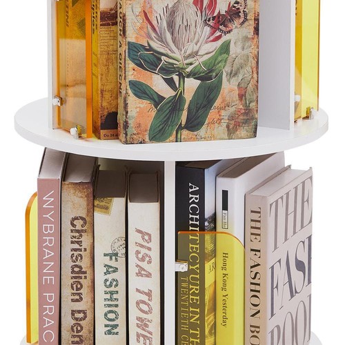 VECELO Unique Revolving Storage Rack for Spinning Small Bookcase for Kids 4-Tier - Picture 9 of 12