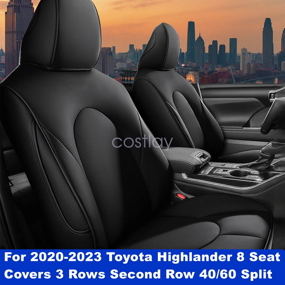 For 2020-2023 Toyota Highlander Full Set Protector Leather seat covers 8 Seat - Image 3 of 4
