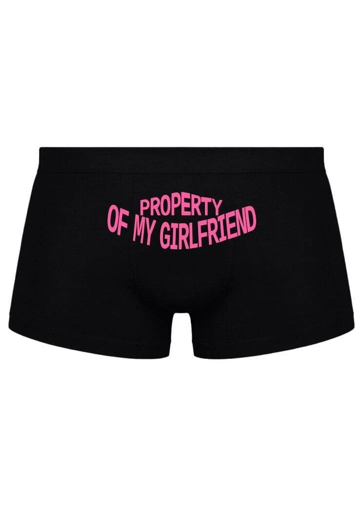 Custom funny boxer briefs for men with print Property of my girlfriend