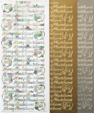 Merry Christmas PEEL OFF STICKERS Script Father Xmas Cardmaking 3 Colours