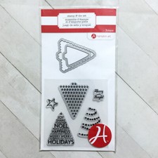 Hampton Art Christmas Tree Cling Stamp Die Set 7 pc