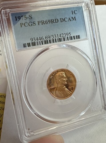 1975-S LINCOLN 1c Memorial ~ PCGS PR69RD DCAM ~ Pristine Semi-Key Coin ~ Bargain - Picture 8 of 10