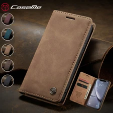 Magnetic Wallet Case Leather Flip Cover for iPhone 16e/15/14/13/12/11 XR XS SE 8